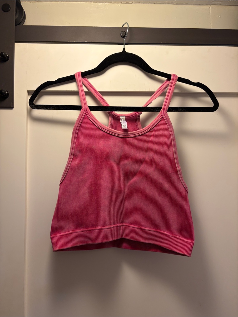 Zenana Outfitters Hot Pink Ribbed Crop Tank